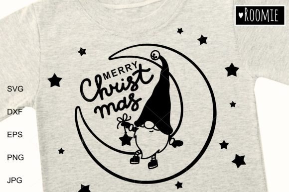 Download Gnome on the Moon Christmas Card Svg - Christmas card svg Collection
