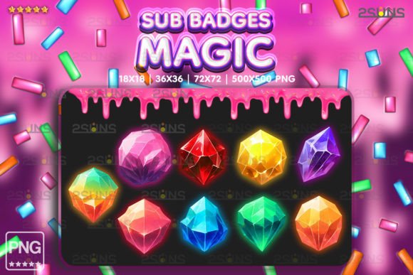 Download 9 Magic Sub Badges GEM Сrystal Twitch - Sub Collection