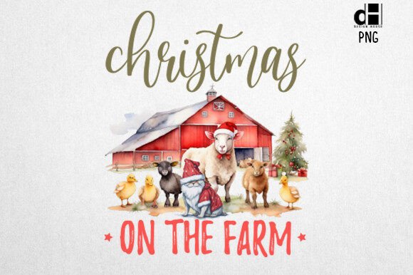Download Vintage Christmas Farm Sublimation PNG - Sub Collection