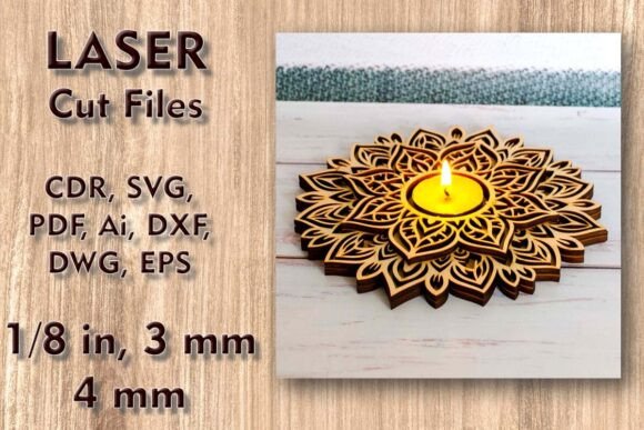 Download Candle Holder Mandala Laser Cut Files - Laser cut files Collection