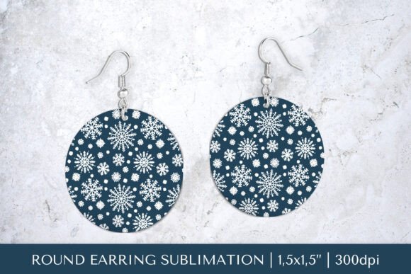 Download Winter Earring Sublimation. Snowflakes - Sub Collection